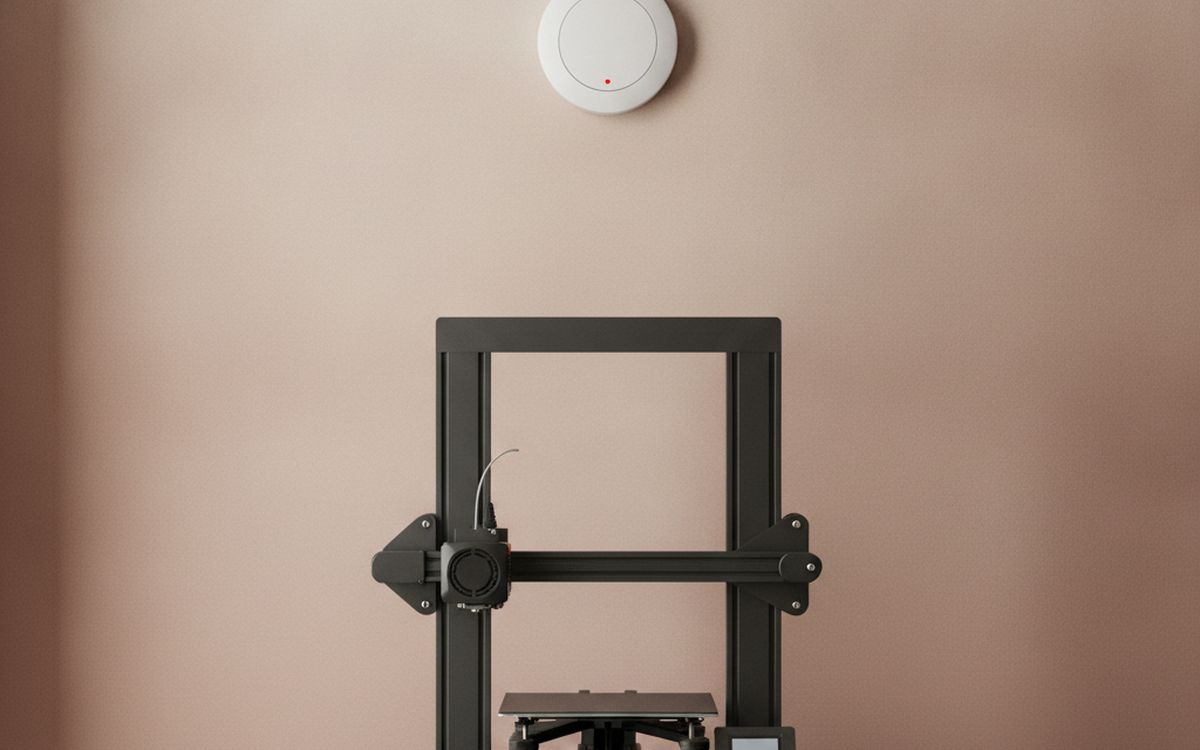 A fire-safe mat or tile and a smoke alarm