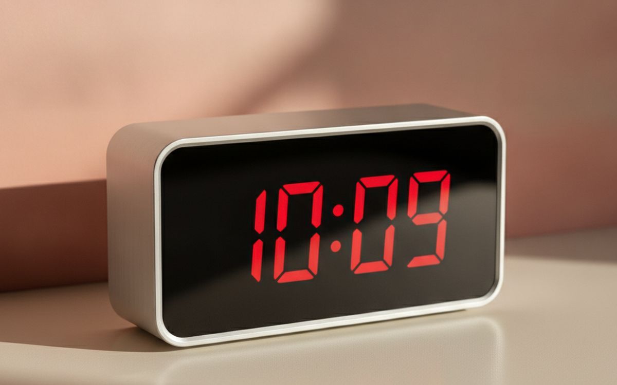 Eine kontrastreiche Digitaluhr