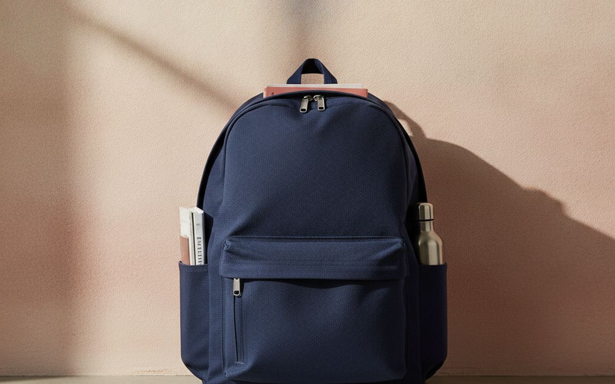 Ein Rucksack mit gepolstertem Rücken und Brustgurt