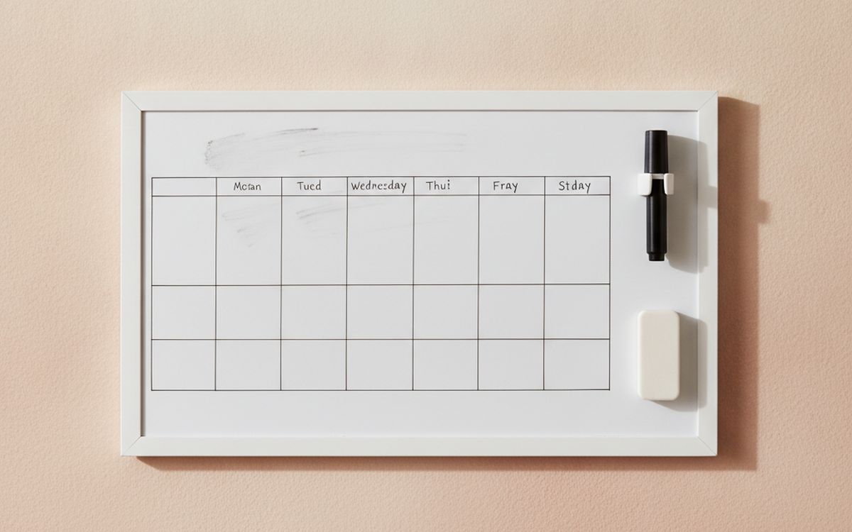 Ein Wandplaner oder ein Whiteboard