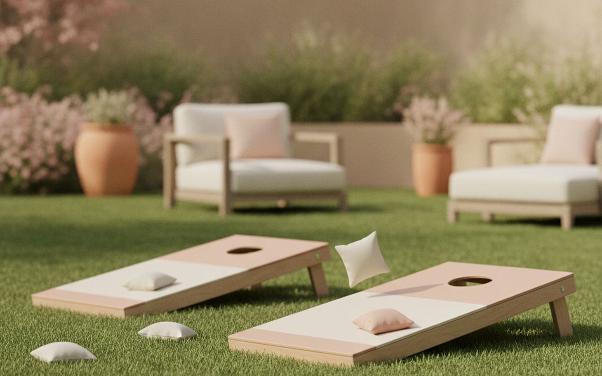Outdoor games set (cornhole, ladder toss)