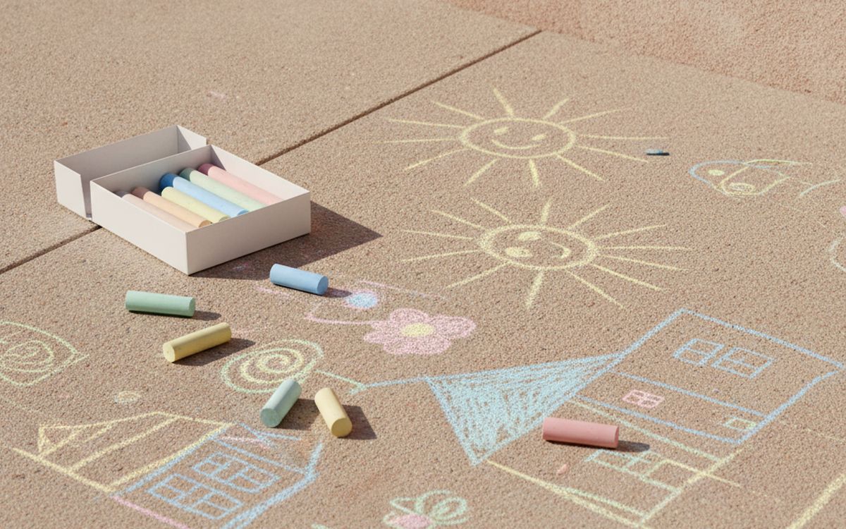 Sidewalk chalk and bubbles