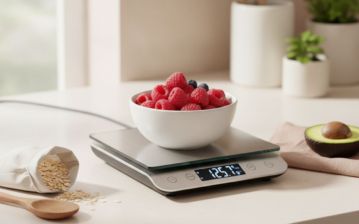 A digital kitchen scale