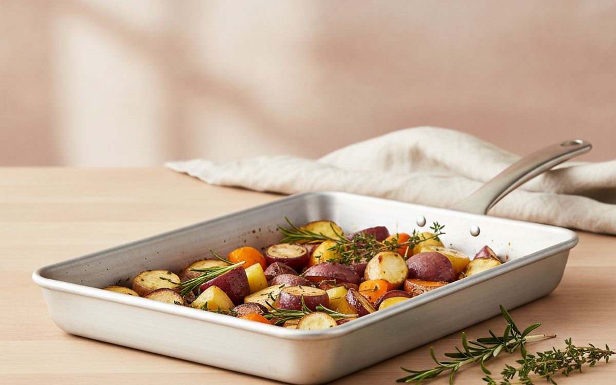 A heavy aluminium sheet pan