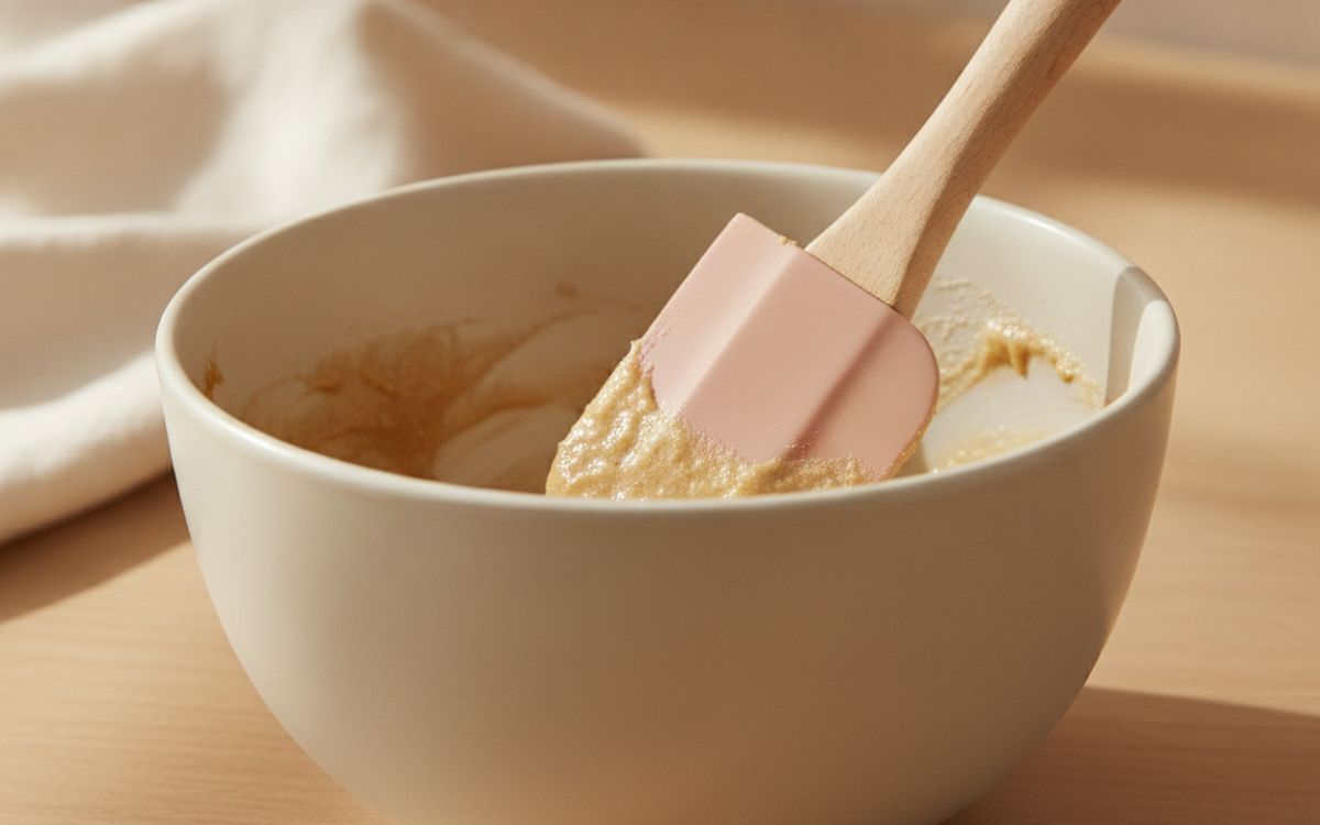 A flexible silicone spatula