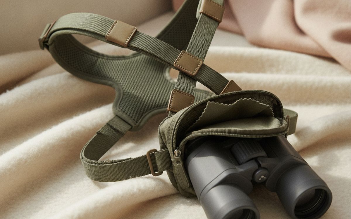 A comfortable binocular harness