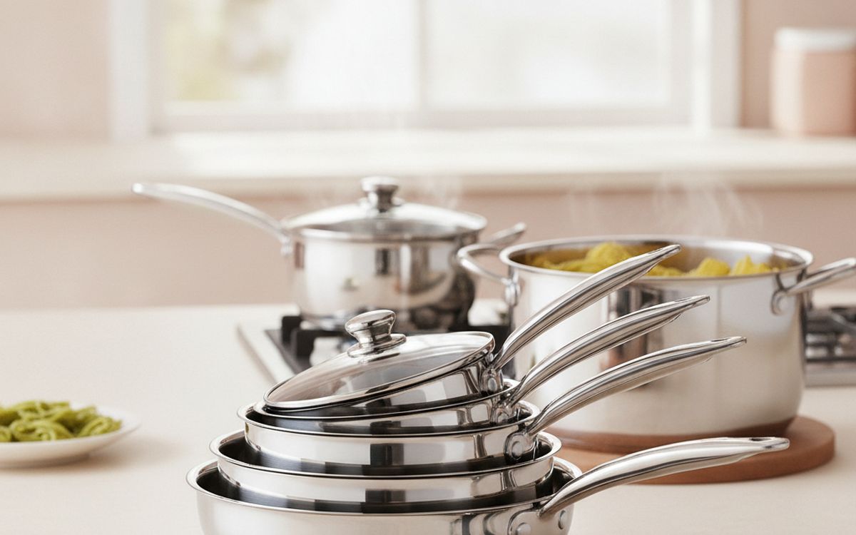 A nesting cookware set