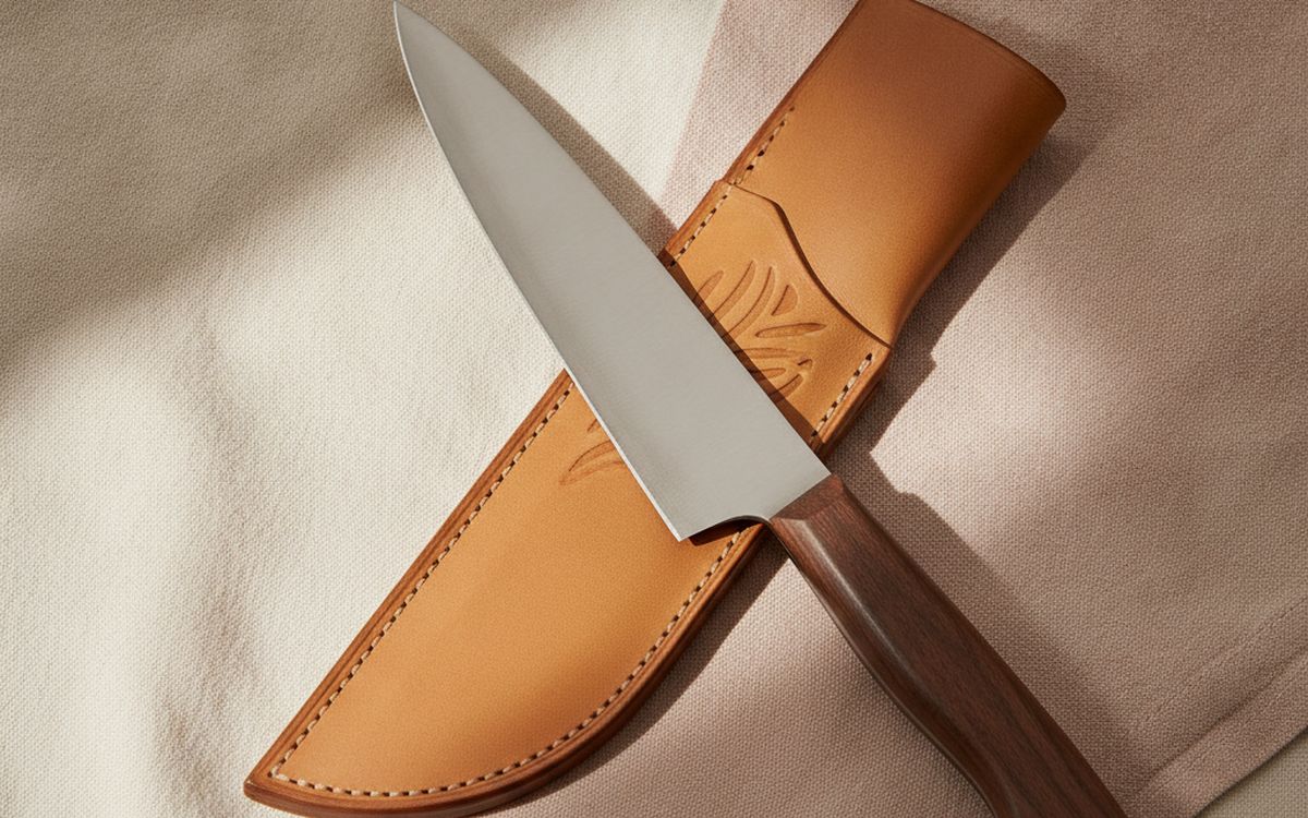 A sharp knife with sheath