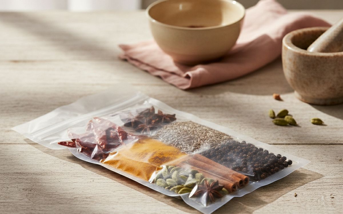 A sealed spice kit