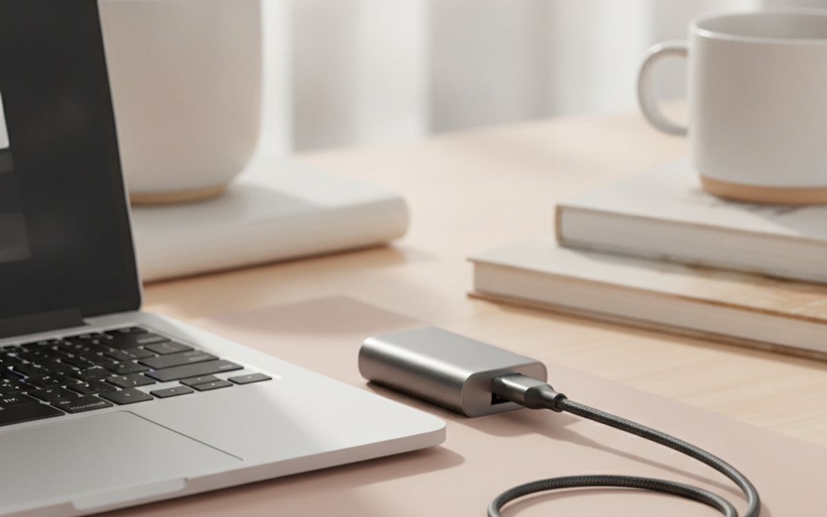 A USB-C Ethernet adapter