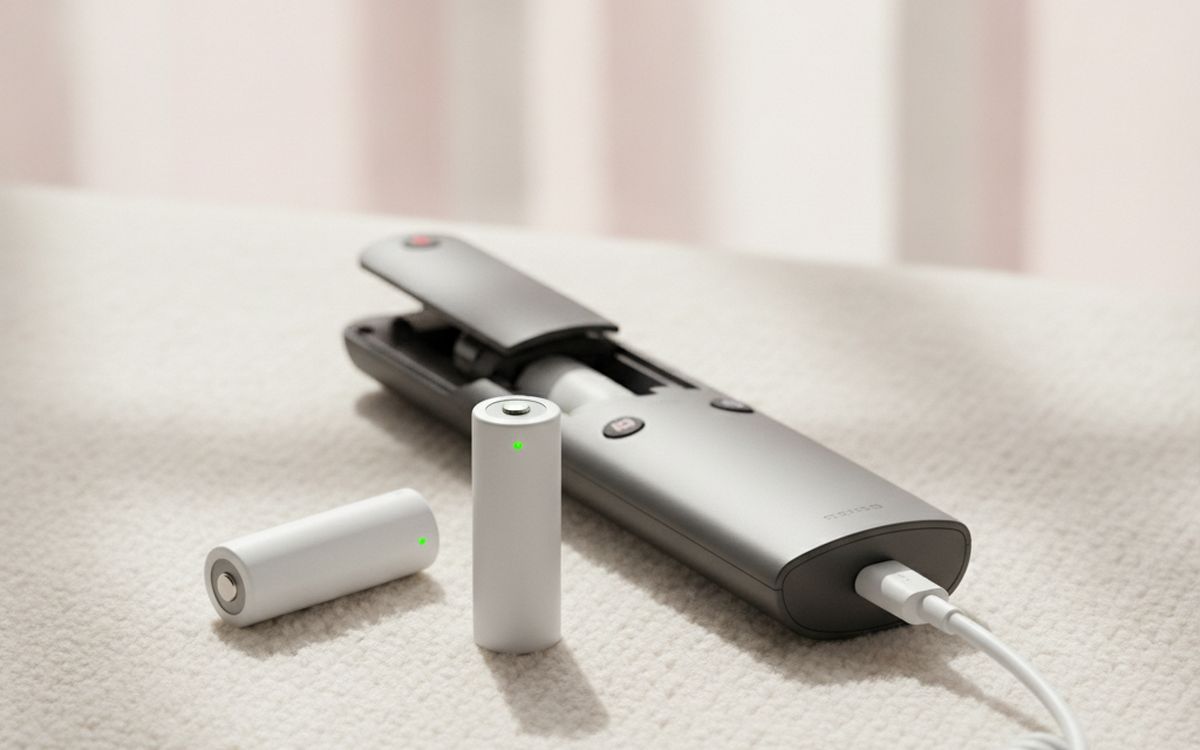 A pair of rechargeable remote batteries