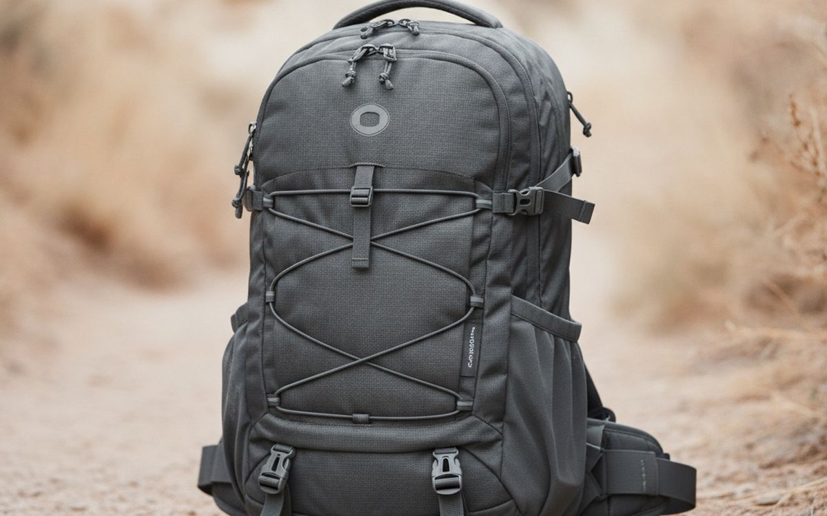 A 20-30L daypack with a hip belt