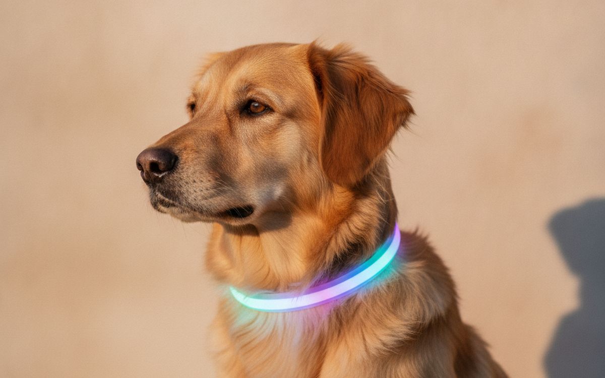 A reflective or LED collar