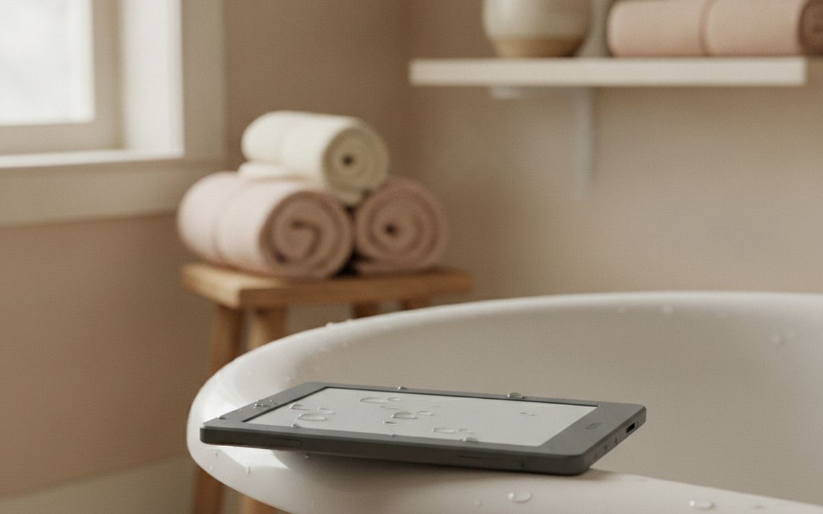 Ein wasserdichtes Modell, wenn Sie in der Badewanne oder am Pool lesen