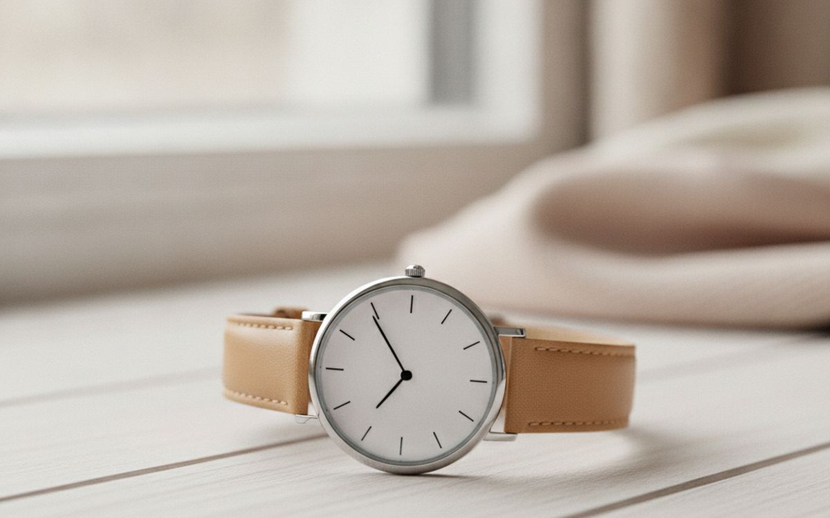 Eine schlichte Uhr mit wechselbarem Armband