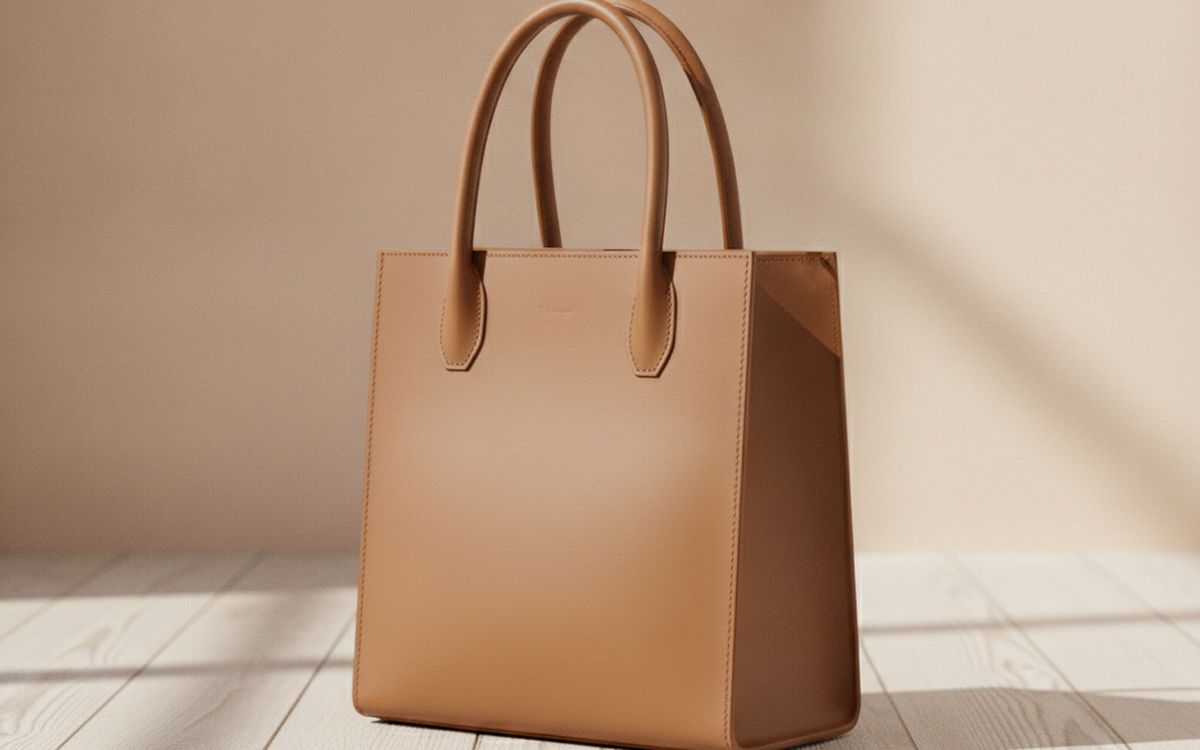 Eine formstabile Tote-Bag aus Leder oder Canvas