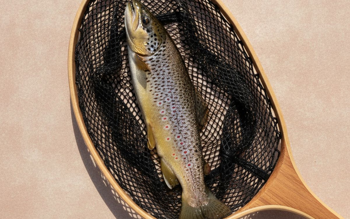 A rubber landing net
