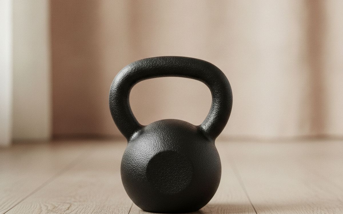Eine Kettlebell (16 kg oder 12 kg für den Anfang)