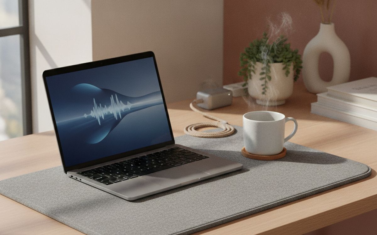 A desk-sized heated mat