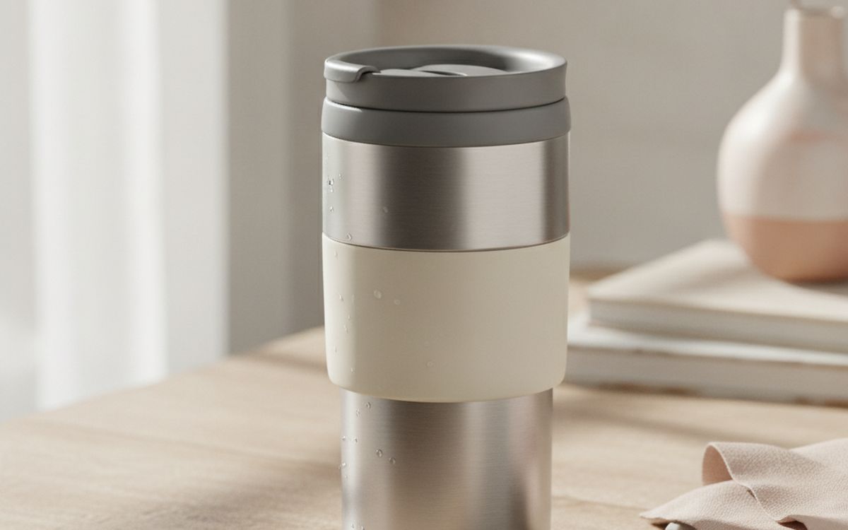 A leakproof insulated mug