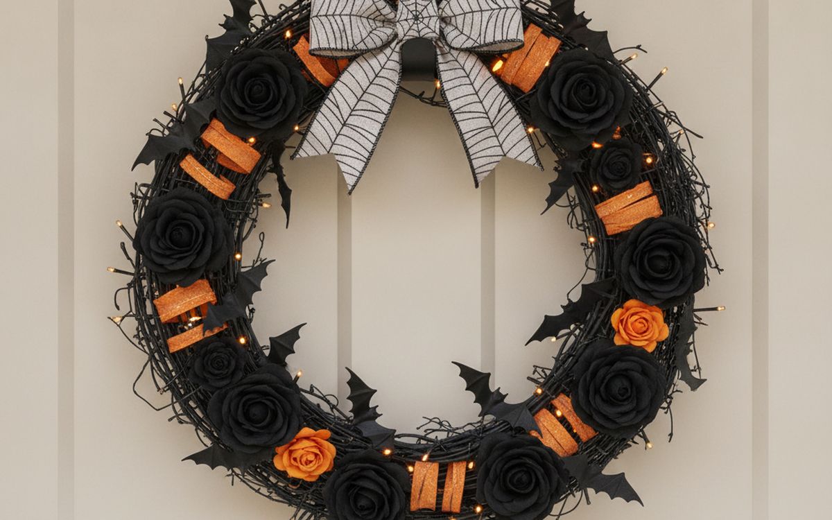 A door wreath or porch sign