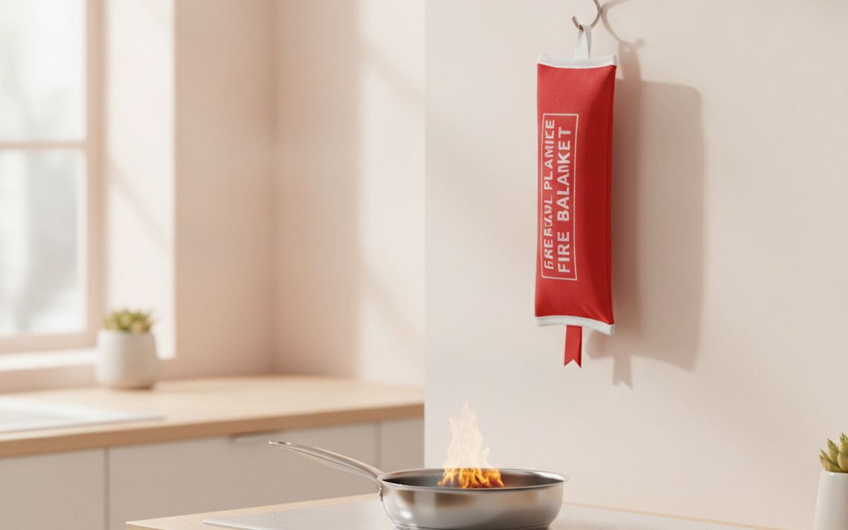 A fire blanket