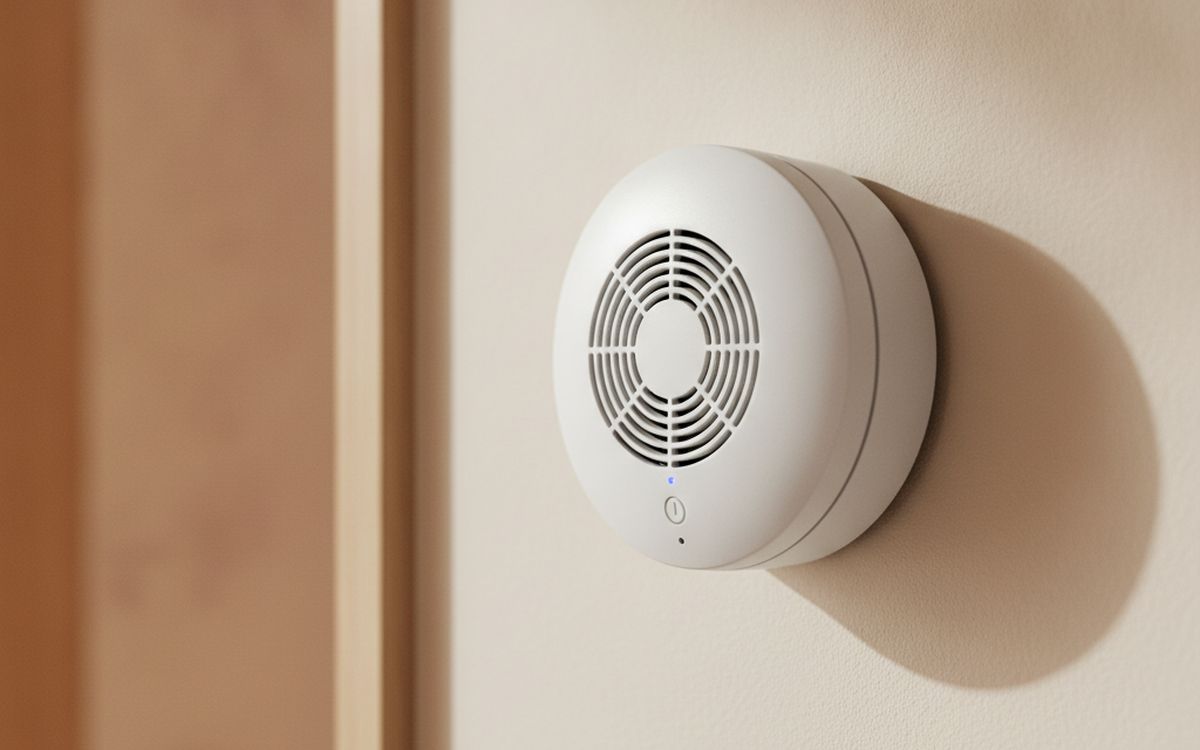 A battery carbon-monoxide alarm