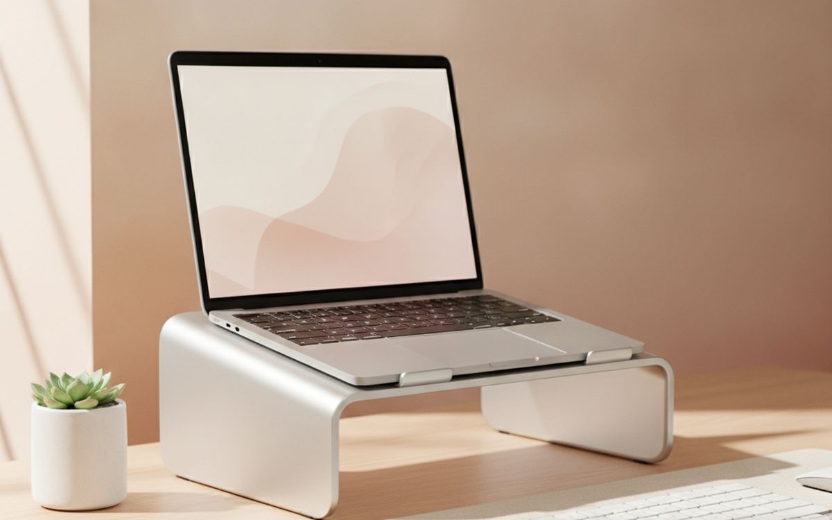 Ein Laptopständer oder ein Stapel Bücher