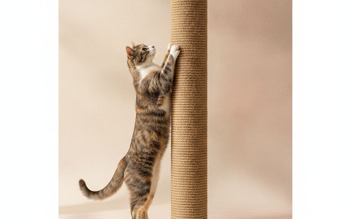 A tall, sturdy scratching post
