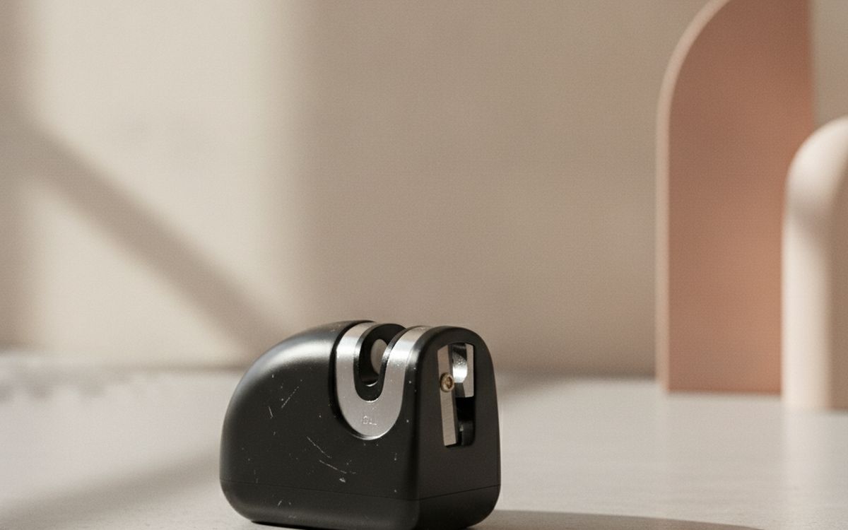 A pull-through sharpener with ceramic stages