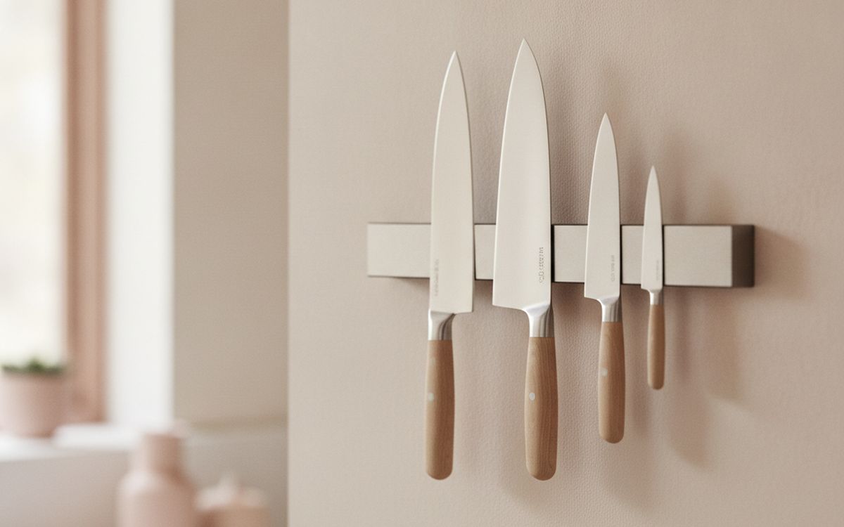 A magnetic knife strip