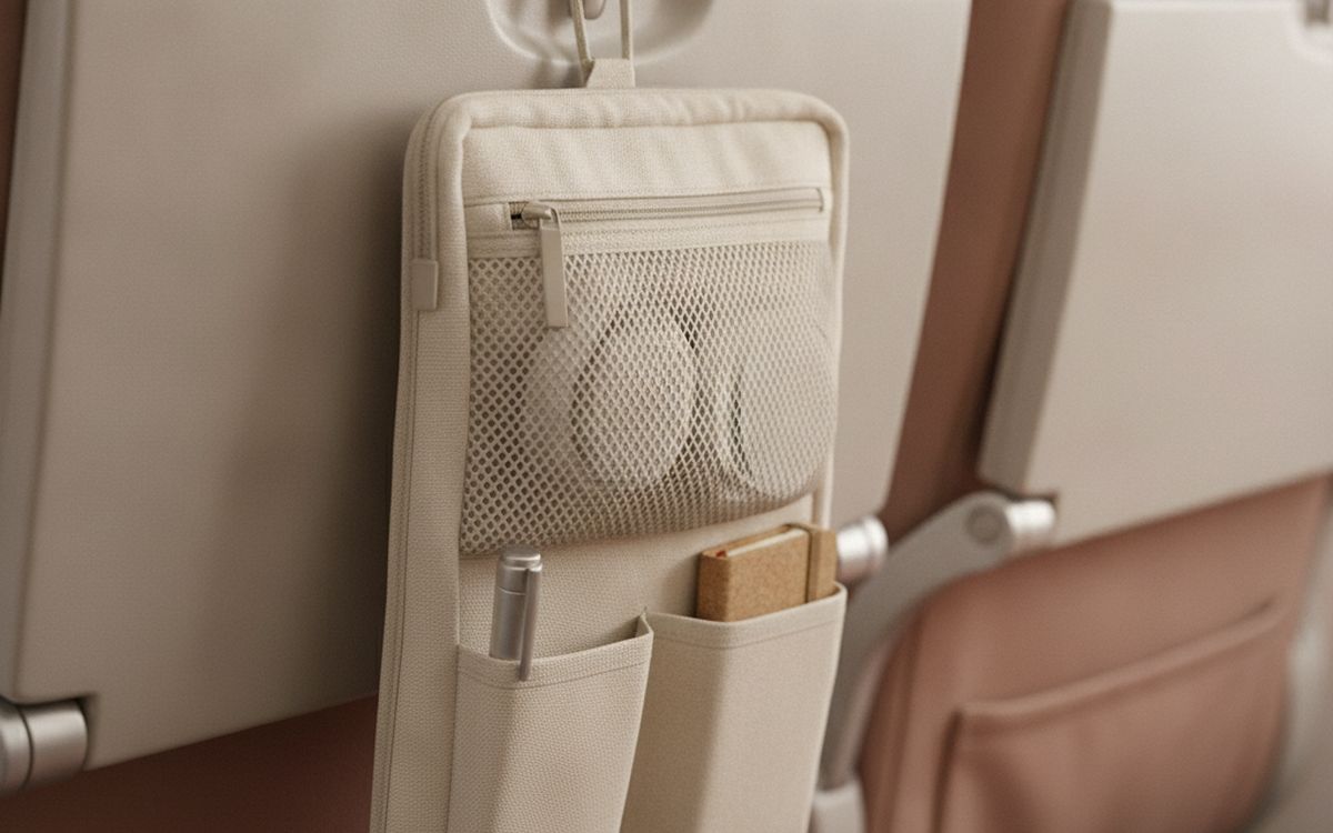 A seat-back organiser pouch