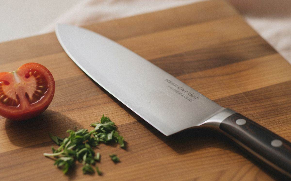 A sharp chef’s knife