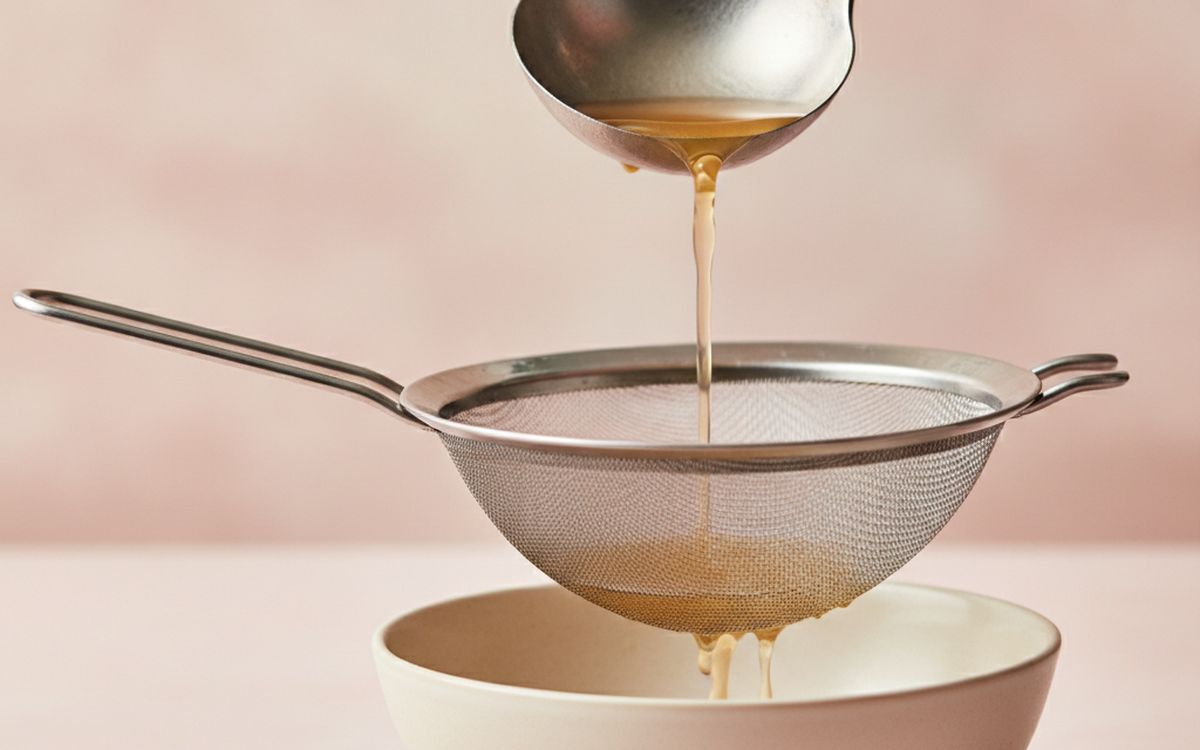 A fine-mesh strainer
