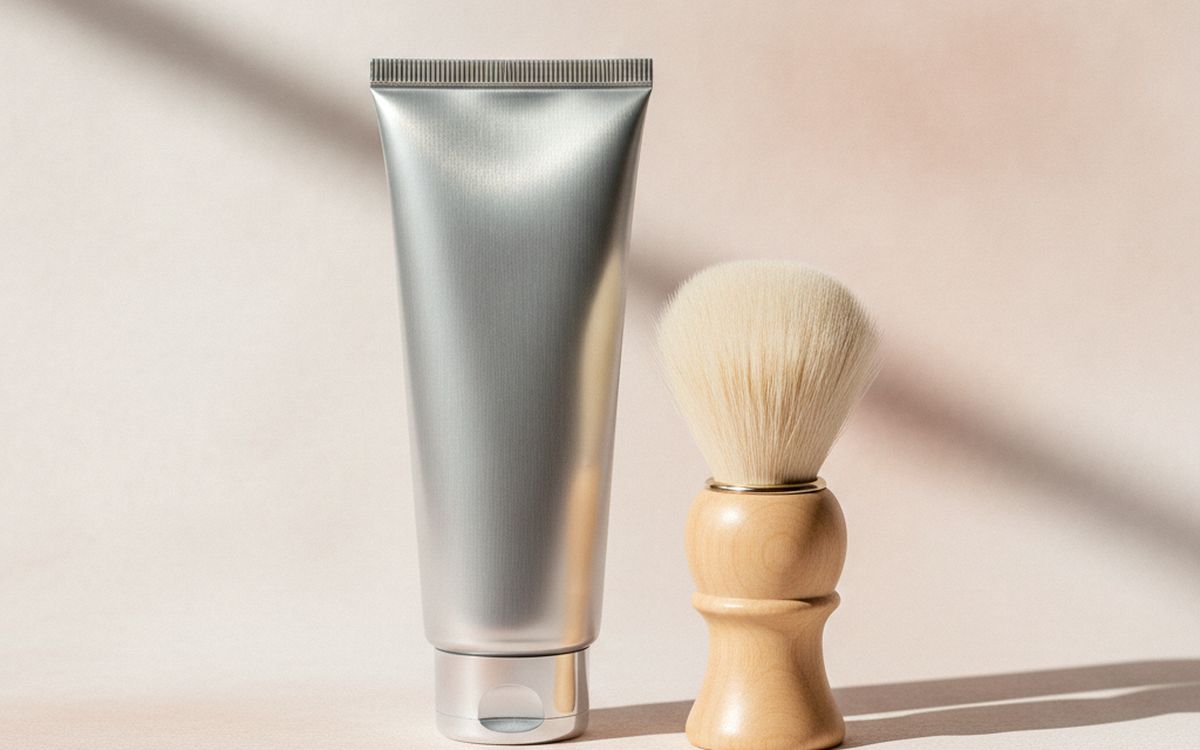 A shaving cream or gel for sensitive skin