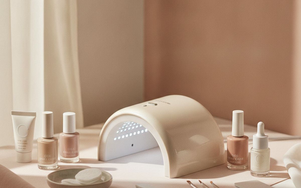 An at-home gel kit with LED lamp