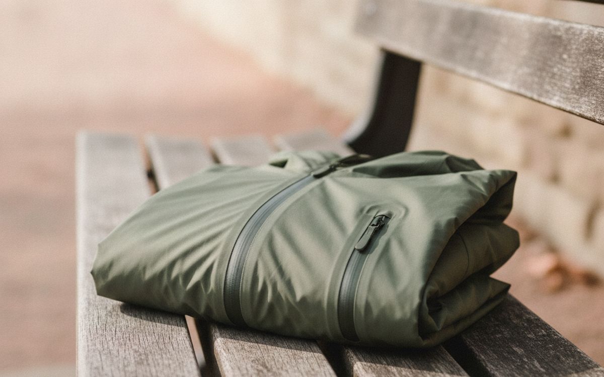 Eine richtige wasserdichte Jacke mit getapten Nähten