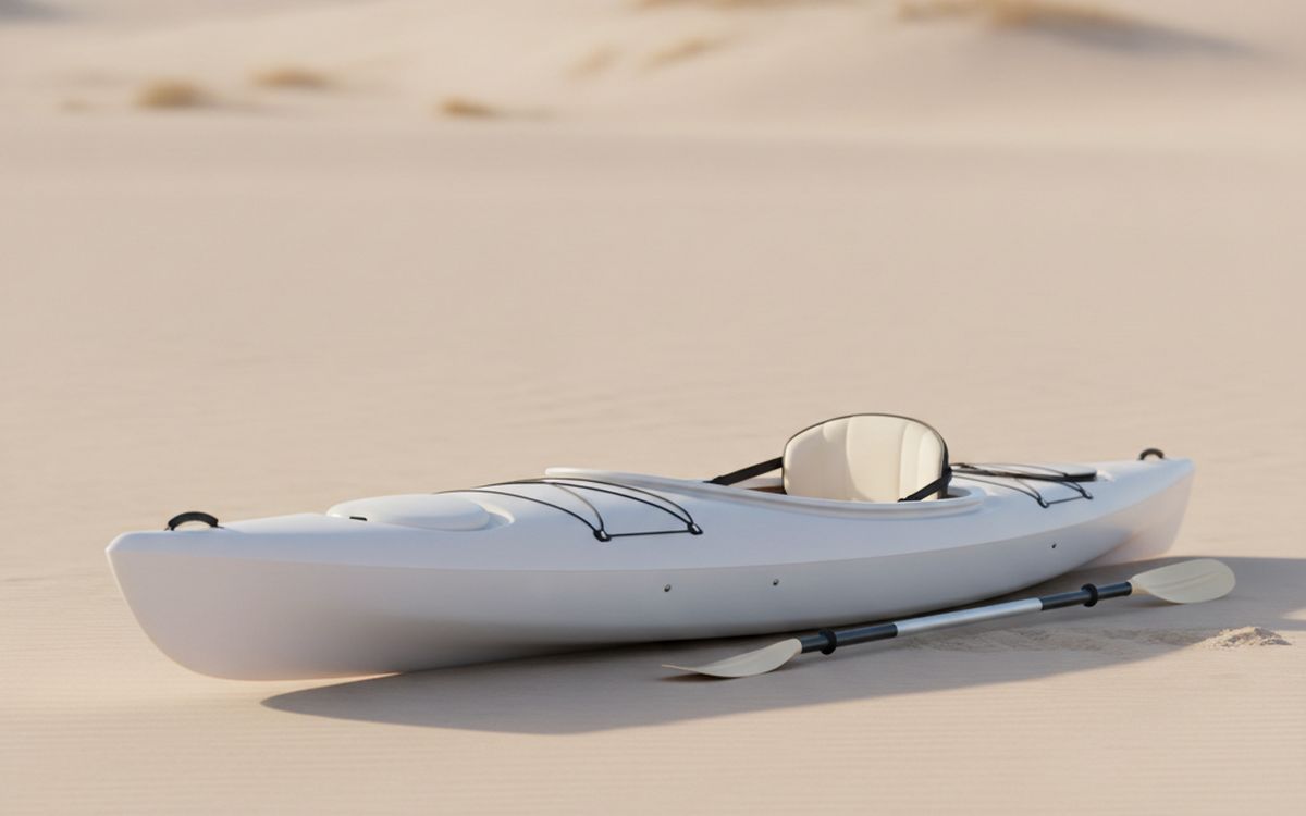 An inflatable or sit-on-top kayak