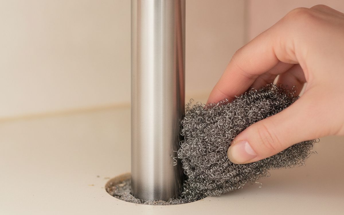 Steel wool and a gap-sealing kit