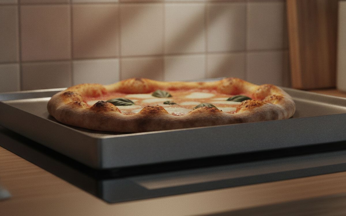 A baking steel or thick pizza stone