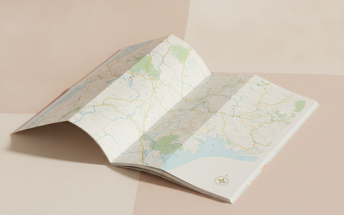 Ein Papier-Straßenatlas