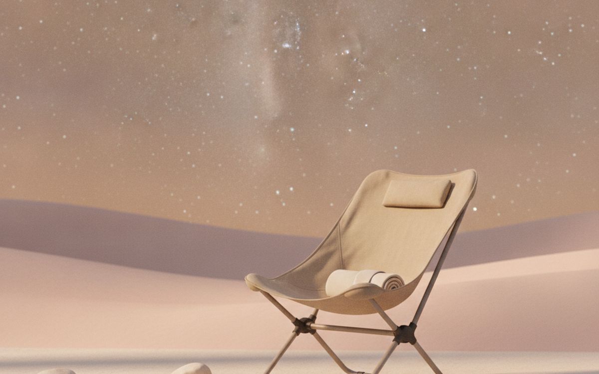 A reclining camping chair