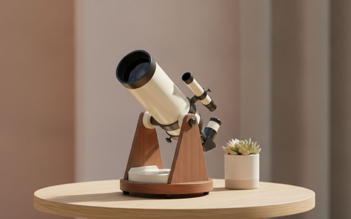 A tabletop Dobsonian telescope
