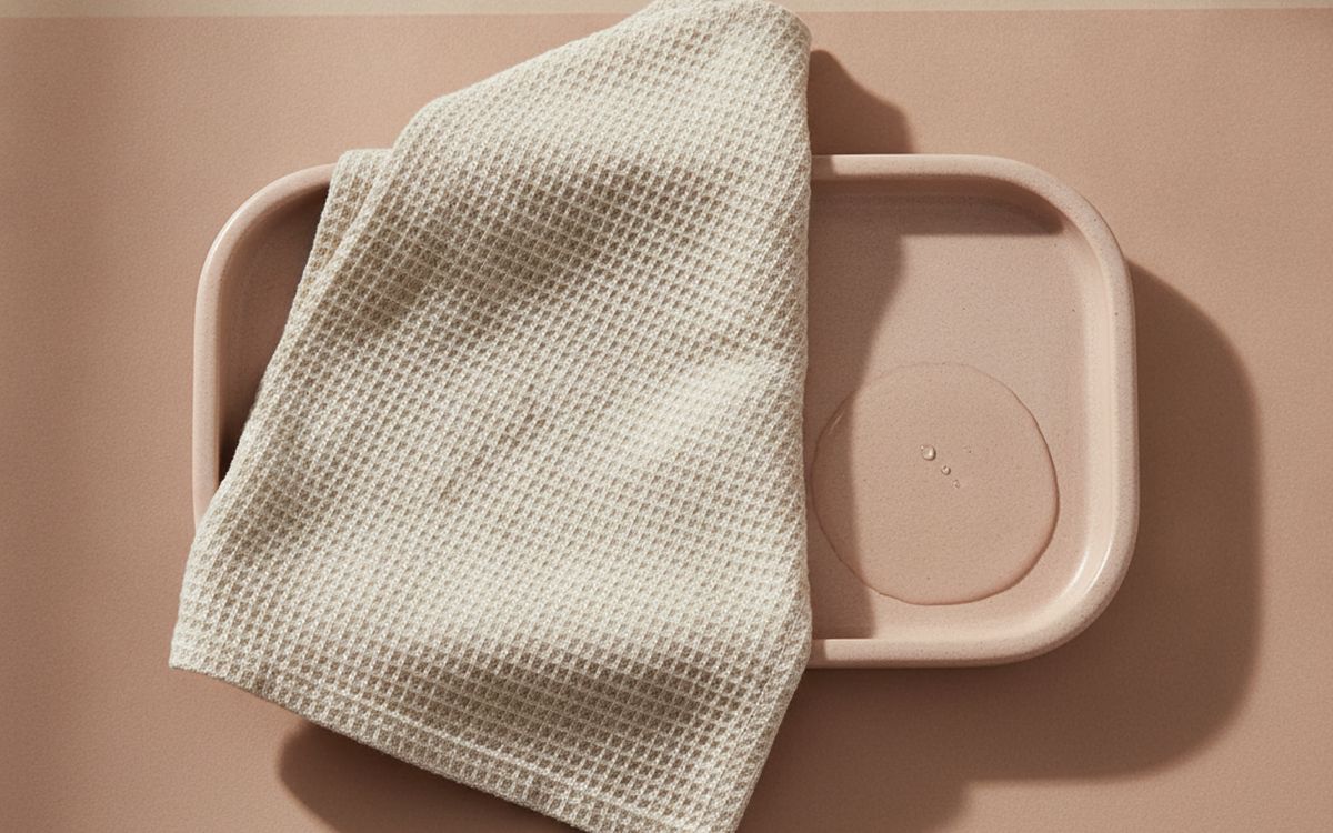 A tea towel and drip tray