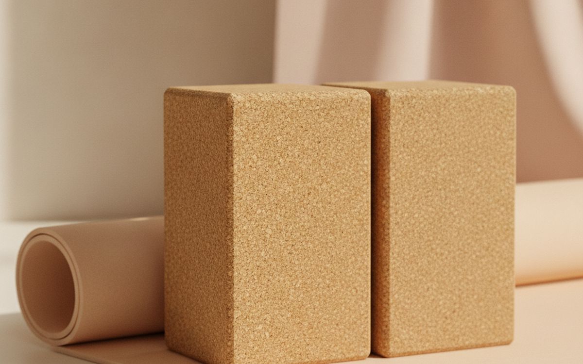 Two foam or cork yoga blocks